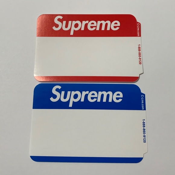 Lot of 2: Supreme Name Badge Stickers FW20